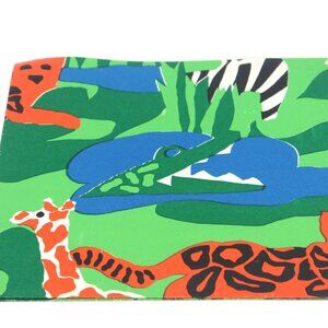 Vintage Green Wild Life Animals Party Gift Wrapping Paper One Sheet  20" X 30”